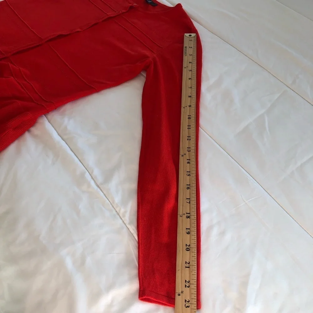 Jason Wu vintage Red knit cardigan peplum Sweater XS - Picture 8 of 11